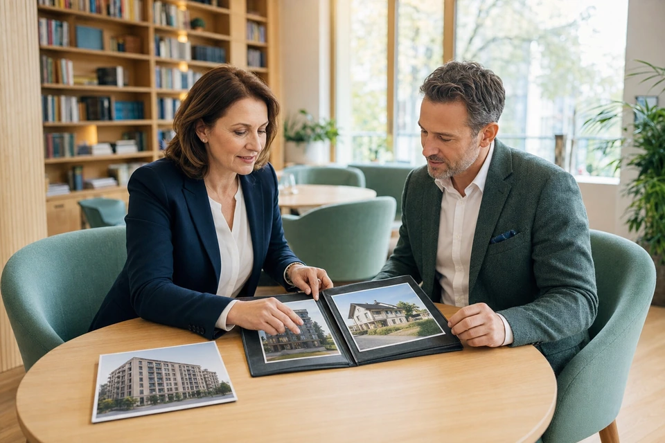 Symbolischer Austausch über unterschiedliche Immobilienanliegen